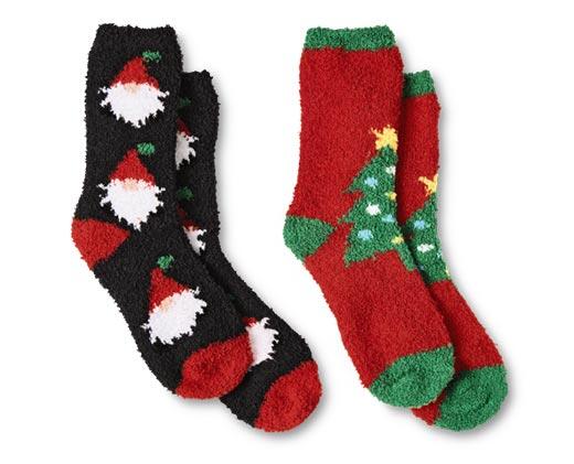Serra 
 Ladies' 2-Pair Fuzzy Slipper Socks