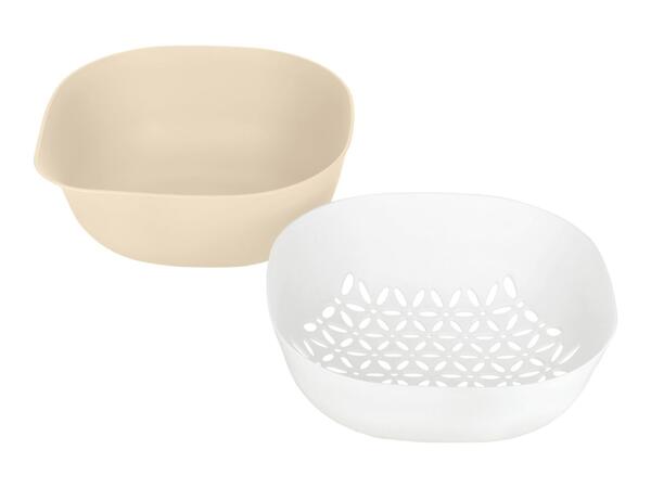 Silvercrest Beige & White Colander Set - 2 Pieces