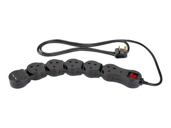 Silvercrest Flexible Extension Lead with USB Ports