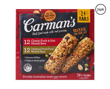 Carman's Muesli Bars 24pk/1.08kg