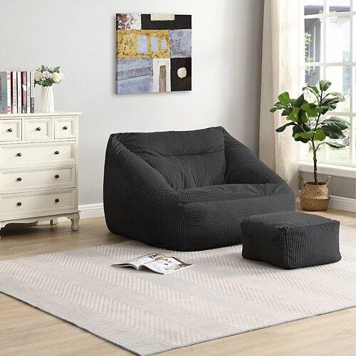 HOME DELUXE Sitzsack COZY inkl. Hocker, anthrazit
