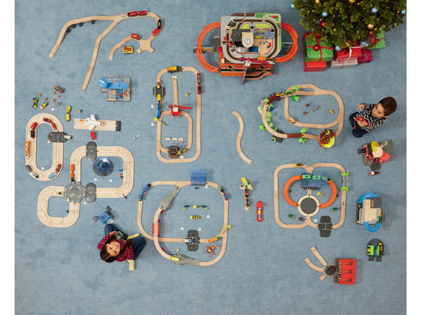 Kids' Wooden Railway Set