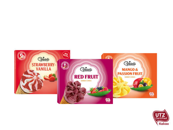 Glasstrutar med sorbet