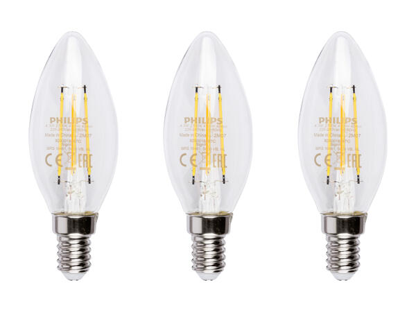PHILIPS(R) LED-filamentpære 3-pak