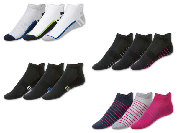 Damen/Herren Sneakersocken, 3 Paar