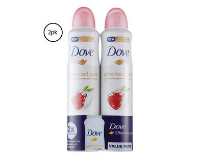 Dove Antiperspirant Aerosol Deodorant 2 x 127g or 2 x 150g