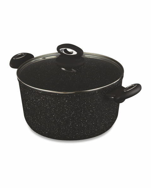 Black Marble Effect Stock Pot 26cm