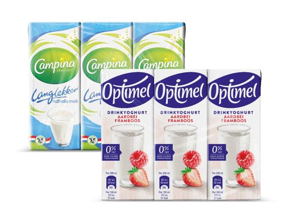 Campina Langlekker of Optimel drinkyoghurt