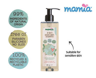 Mamia 2-in-1 Wash and Shampoo 480ml