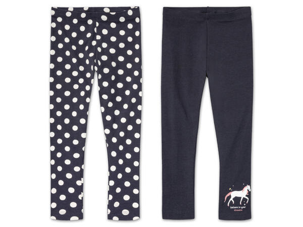 Mädchen Leggings, 2 Stück