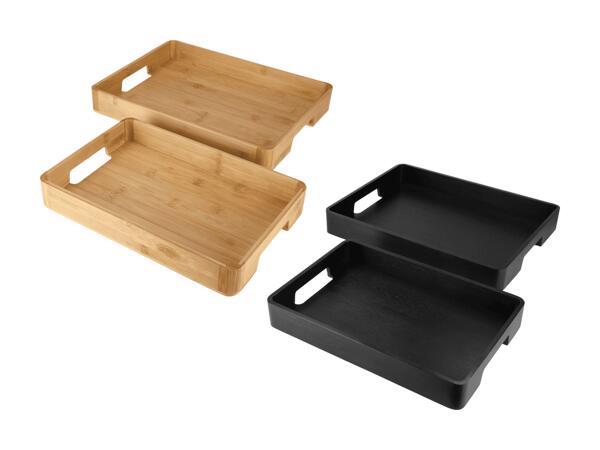 Set de plateaux en bambou, 2 pièces