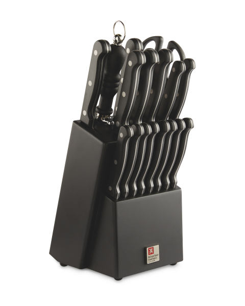 Black Wood Knife Block 18-Piece