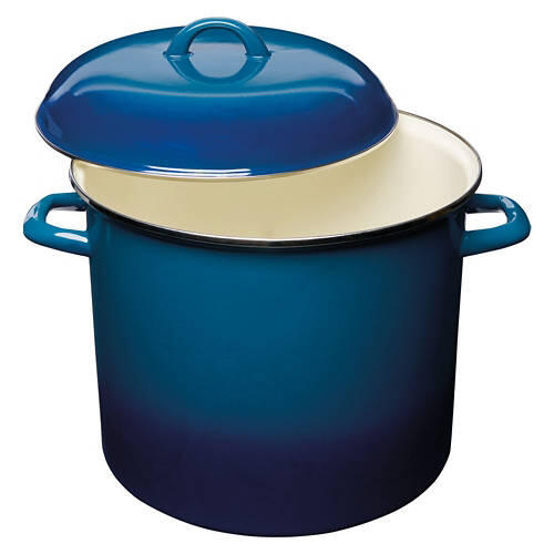 12 Quart Porcelain Enamel Stock Pot, Blue