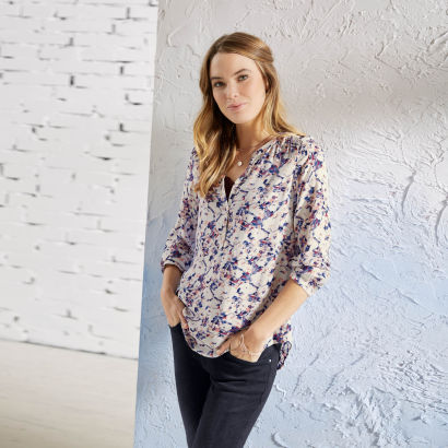 Mønstret bluse