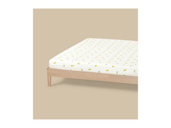 Jersey Fitted Bed Sheet With Lemon Pattern - King