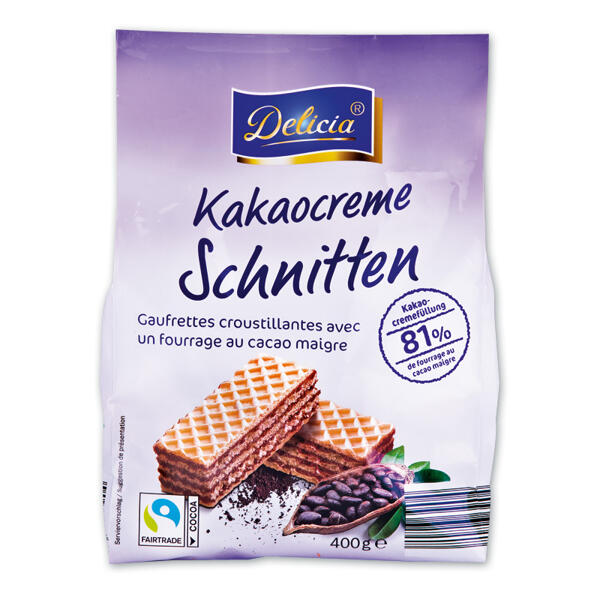 Mignon-/ Kakaocreme Schnitten