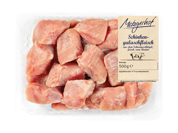 Frisches Schinkengulaschfleisch