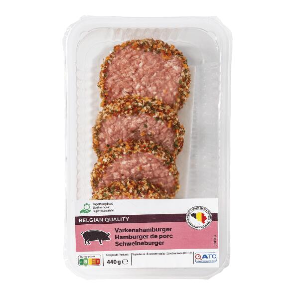 Varkenshamburger, 4 st.