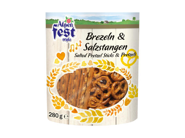 Bretzels et bâtonnets salés