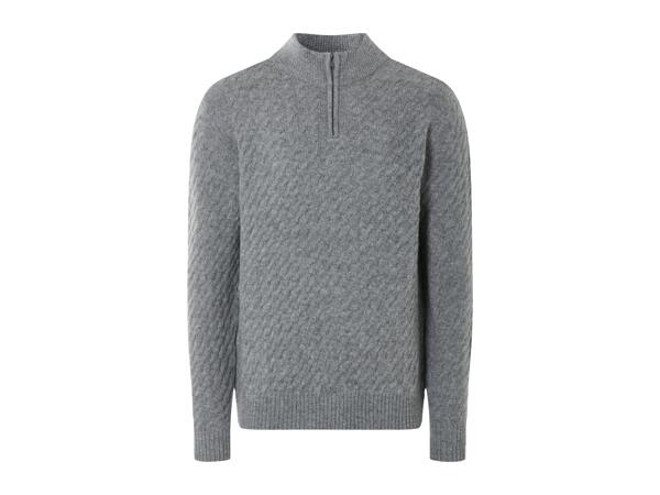 Livergy Men's Grey Half-Zip Jumper