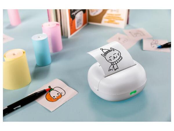 Sada mini kapesní tiskárny a fotopapíru pro kapesní mini tiskárnu, bílý, 9 kusů