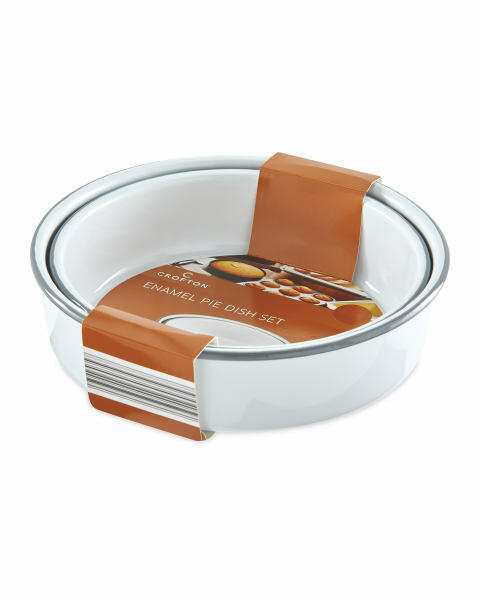 Grey Round Enamel Bakeware 2PK
