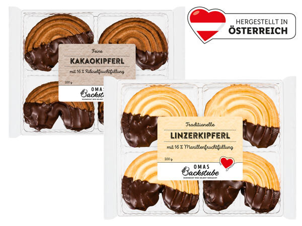 Linzerkipferl hell/Kakaokipferl