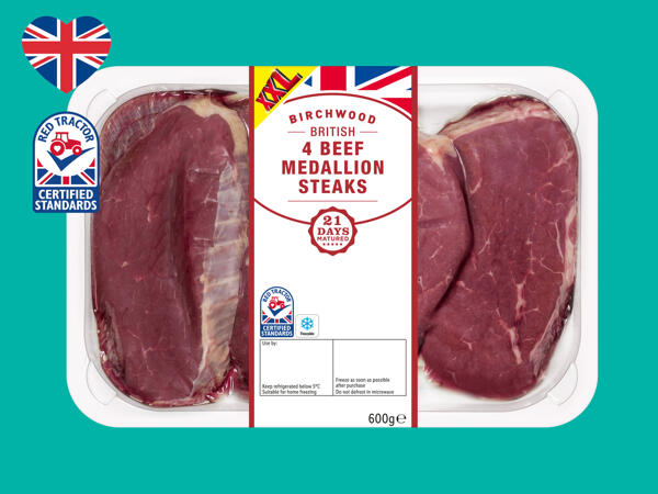 Birchwood 4 British Beef 21-Day Matured Medallion Steaks