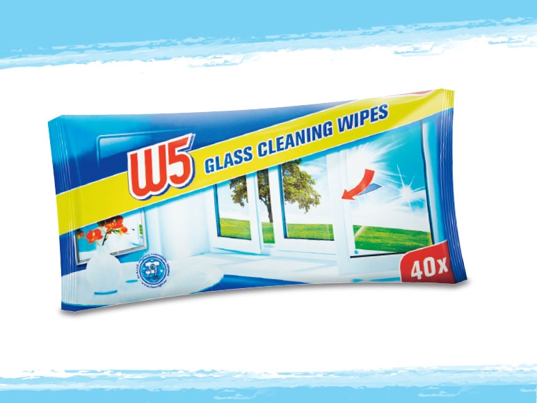 Lingettes humides nettoyantes pour vitres et miroir