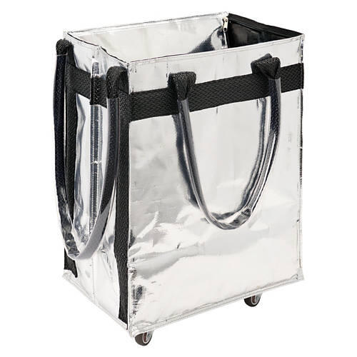 Foldable Rolling Tote - Silver Metallic