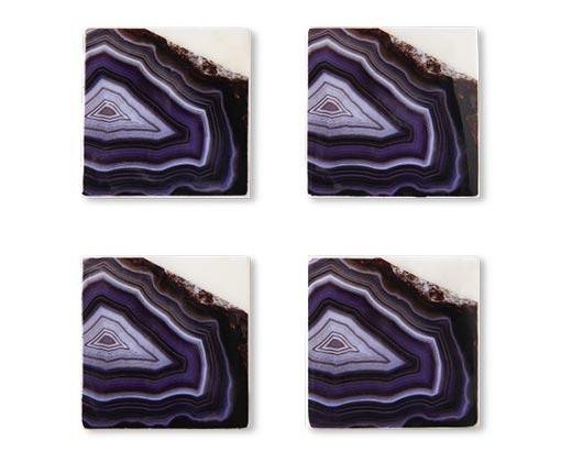 Crofton 
 Agate Print Marble Coasters