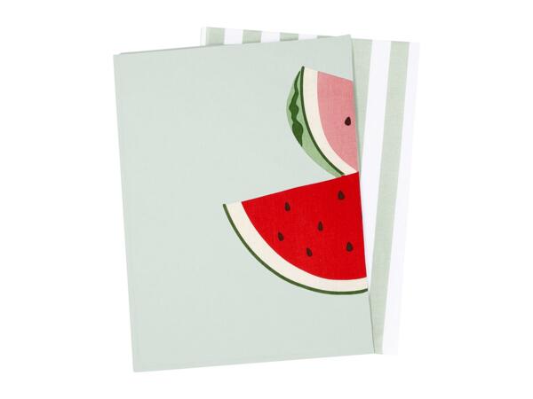 LIVARNO Tea Towels With Watermelon Design - 2 Pack