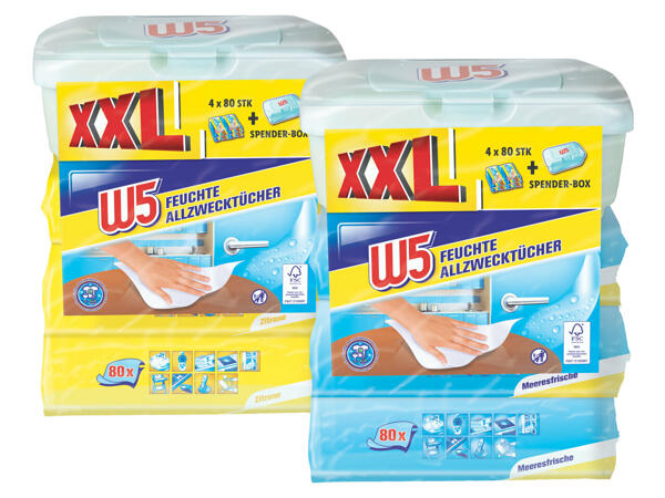 Feuchte Allzwecktücher + Spenderbox 4x 80 Stk.-Pkg.