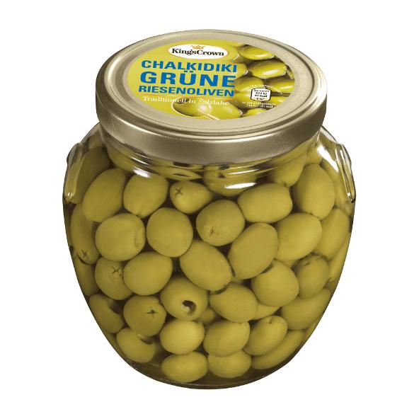 Græske store grønne oliven