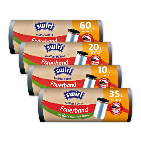 Müllbeutel mit Fixierband