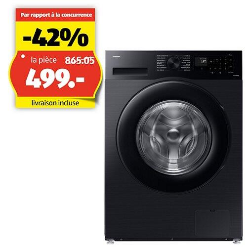 SAMSUNG Lave-linge Jet 75 Multi (550 W), 9 kg, WW90CGC04AABWS, noir