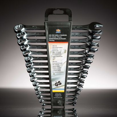 Jeu de clés à fourche et polygonales, 16 pcs