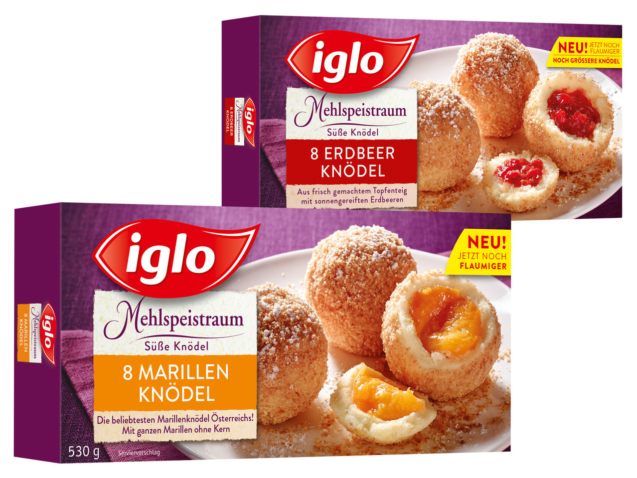 IGLO Marillen-/Zwetschken-/Erdbeer- oder Nougatknödel