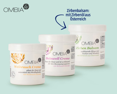 OMBIA Weihrauch-/Beinwell-/Zirbencreme