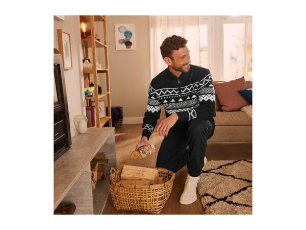 Livergy Men's Black Half-Zip Jumper