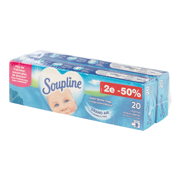 SOUPLINE(R) 				Lingettes pour sèche-linge, pack de 2