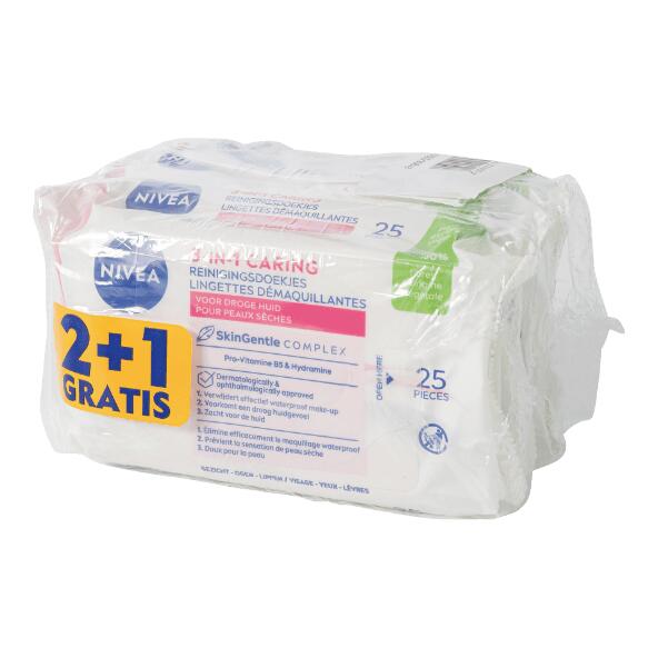 NIVEA(R) 				Gesichtsreinigungstücher, 3er-Packung