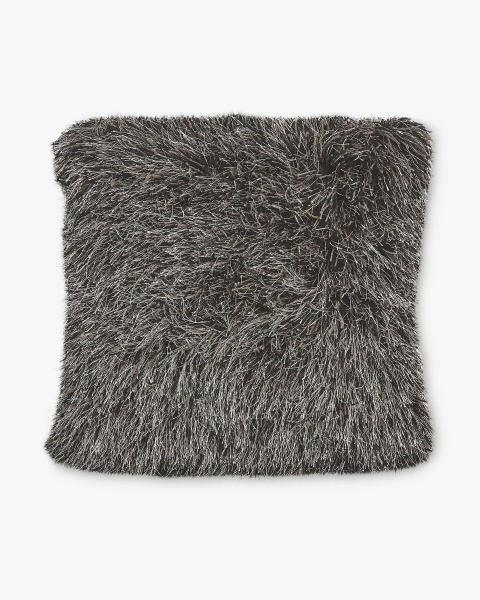 Shaggy Sparkle Cushion Charcoal