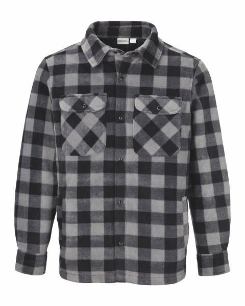 Men's Dark Grey Check Padded Jacket