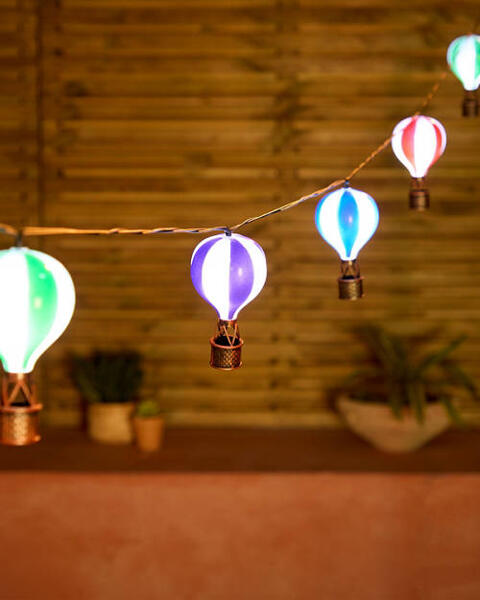 Solar Hot Air Balloon String Lights
