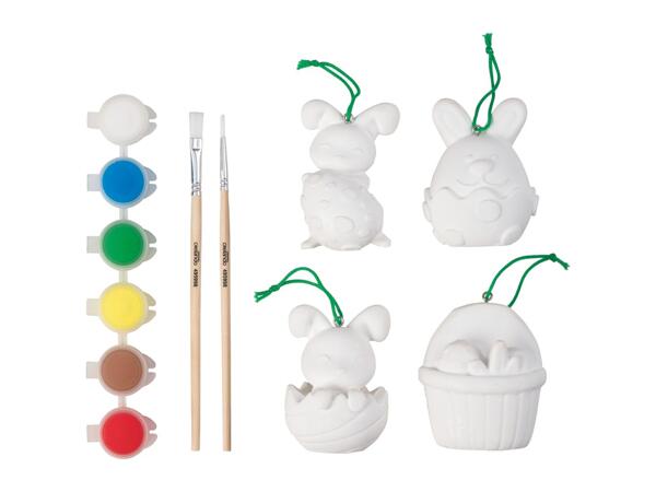 Crelando Paint Your Own Easter Bunnies Decorations - 12 Pieces