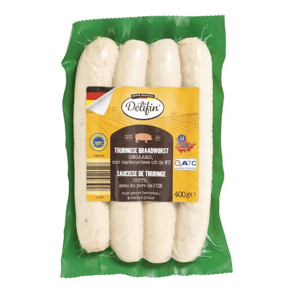 DÉLIFIN(R) 				Saucisse à griller de Thuringe, 4 pcs