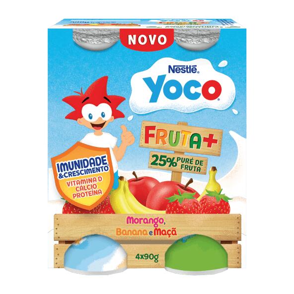 Yoco Fruta+ Morango, Banana e Maçã