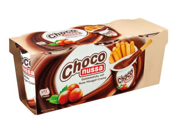 CHOCO NUSSA Gebäcksticks mit Nuss-Nougat-Creme