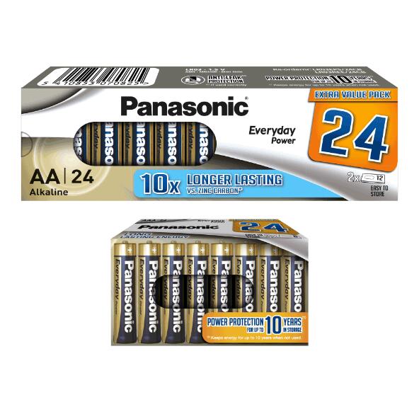 PANASONIC(R) 				Piles alcalines, 24 pcs
